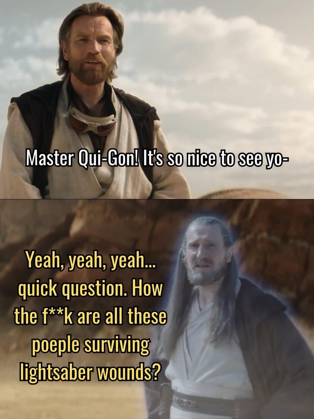Maul was cut in half!