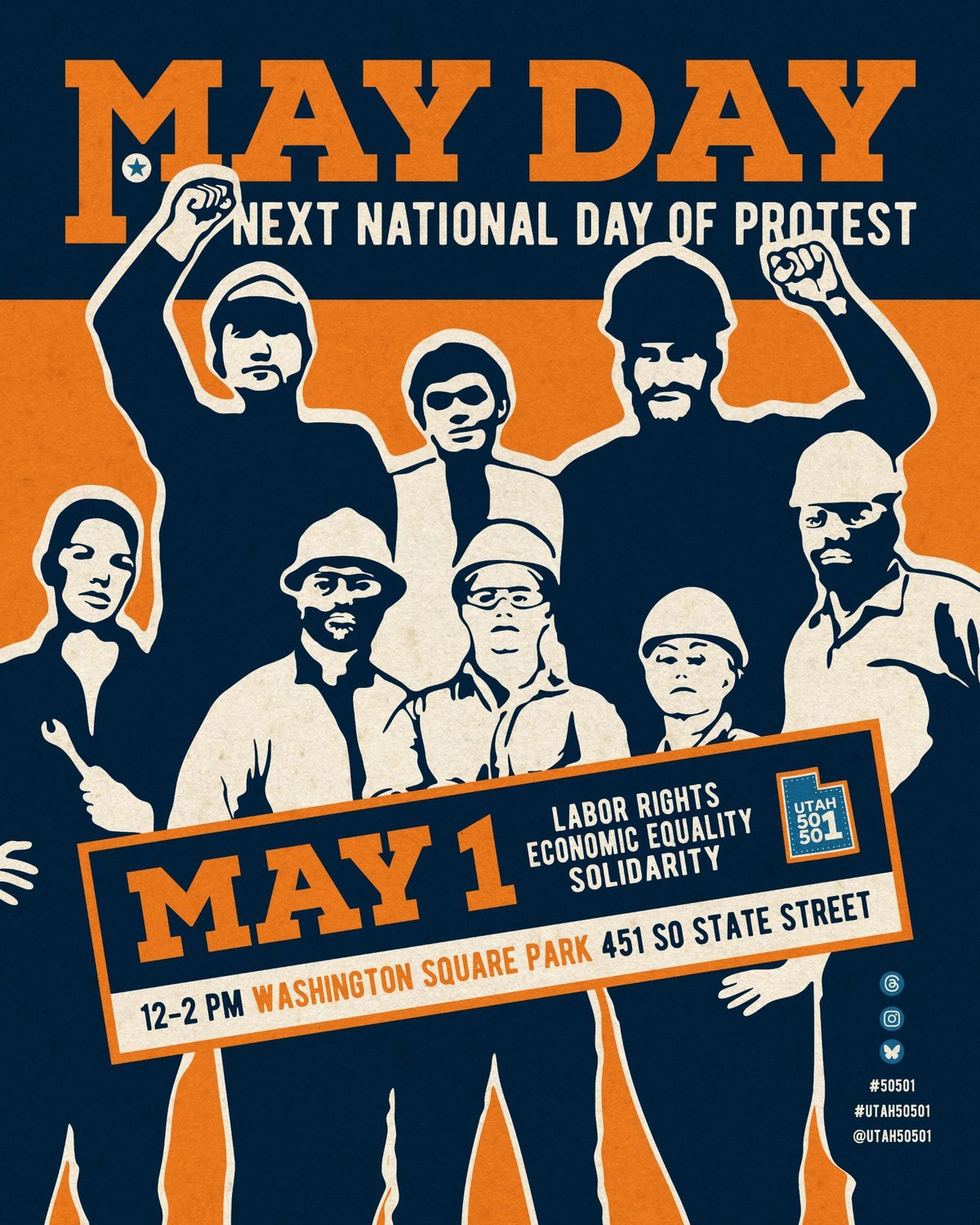 ✊ May Day National Day of Protest ✊  Labor Rights - Economic Equality - Solidarity  Washington Square Park (City and County Building)   451 South State St., Salt Lake City  Thursday, May 1st @ 12 PM