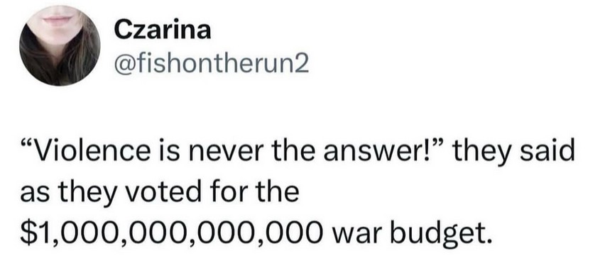 violence is never the answer