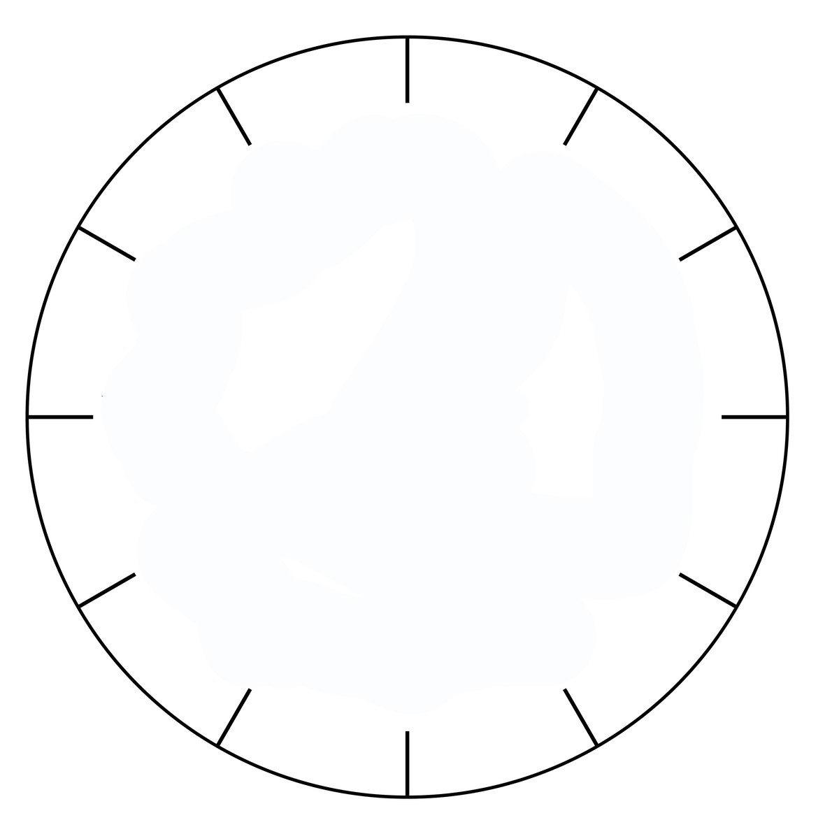 Clock face with no hands.