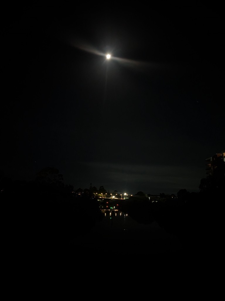 Moon over a river 