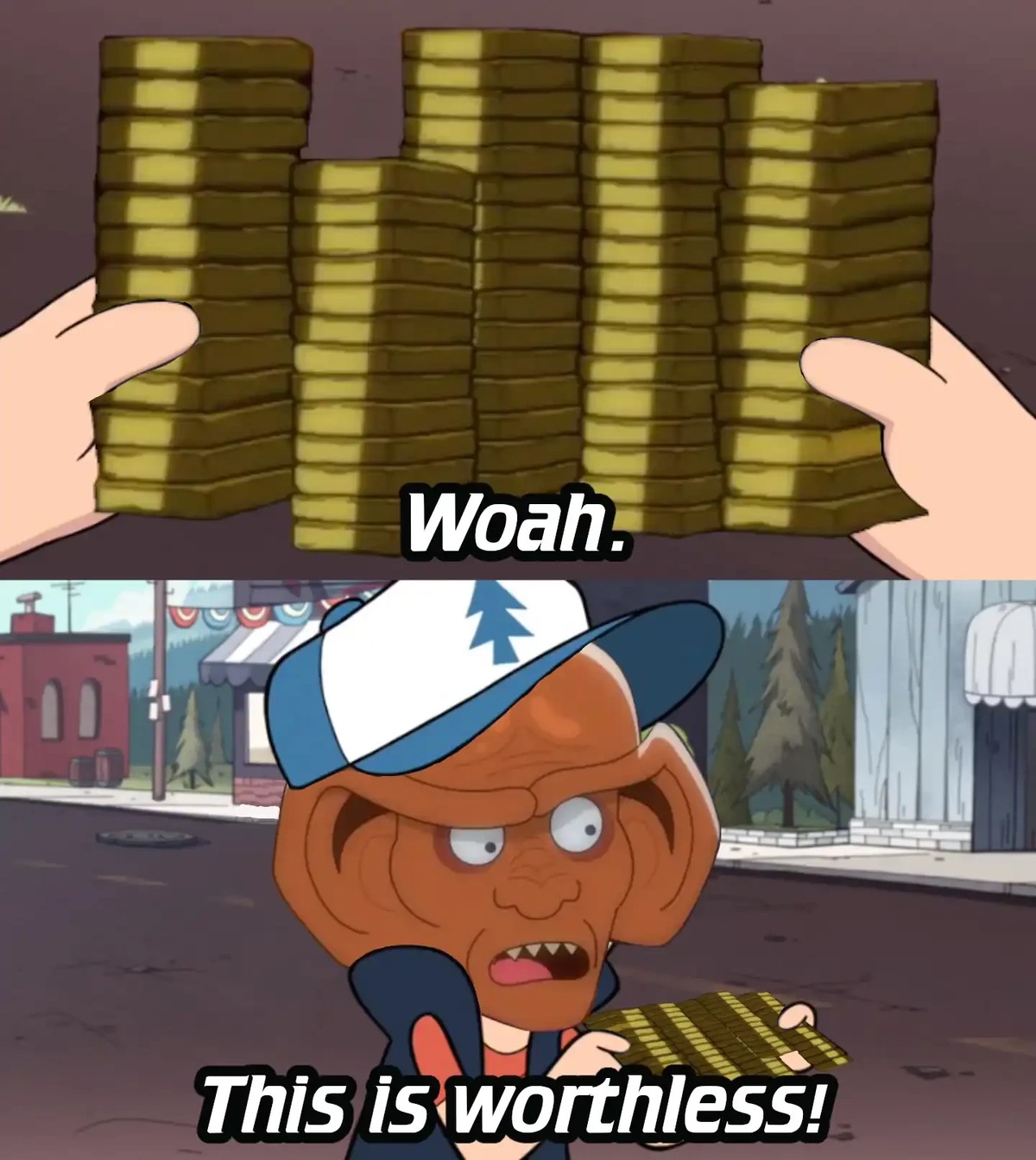 Quark saying "Woah. This is worthless!"