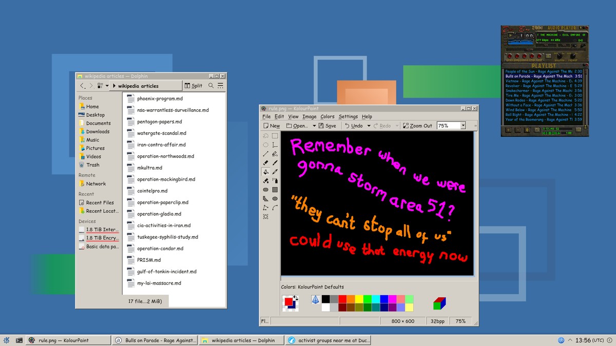 A screenshot from my computer running Arch Linux with the KDE Plasma 6 desktop environment using the Reactionary Plus theme, which captures the aesthetic of a Microsoft Windows 2000 Classic theme.
